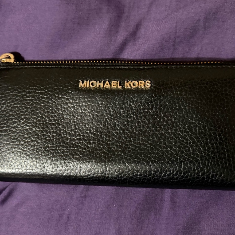 Michael Kors Black Pebbled Leather Clutch